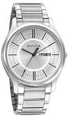 Sonata Silver Dial Analog Watch for Men NR77082SM02W