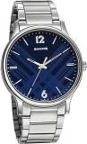 Sonata Smart Plaid Quartz Analog Blue Dial Stainless Steel Strap Watch For Men NR77105SM01W