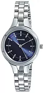 Sonata Steel Daisies Analog Blue Dial Women's Watch 8151SM04