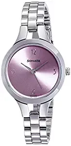 Sonata Steel Daisies Analog Pink Dial Women's Watch 8151SM03