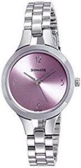 Sonata Steel Daisies Analog Pink Dial Women's Watch NL8151SM03/NN8151SM03