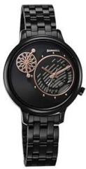 Sonata Unveil Quartz Analog Black Dial Metal Strap Watch for Women 8190NM02