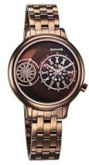 Sonata Unveil Quartz Analog Brown Dial Metal Strap Watch for Women 8190QM02