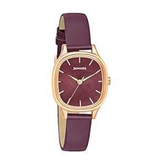 Sonata Women Leather Burgundy Dial Analog Watch Nr8173Wl01, Band Color Red