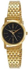 Sonata Women Metal Analog Watch Nr87018Ym03, Band Color Gold, Dial Color Black