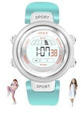 SPIKY Premium Round Multi Functional Sports Digital Kids Wrist Watch with Unique & Stylish Shiny Border on Dial | Luminous LED Light | Alarm | Comfortable Silicone Strap Belt | Best Birthday Return Casual Gift for Boys & Girls