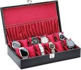 STORESHINE Checked Unisex Black 12 Slot Watch Box Case For 12 Watches005 WITHOUT WATCHES