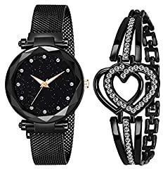 STYLEDOSE Exclusive Analogue Women's & Girl's Watch Black Dial Rose Gold Colored Strap