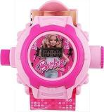 SUNNY FASHION Silicone Sunny Unisex Kid Barbie 24 Images Projector Watch, Digital, Dial Pink, Band Pink