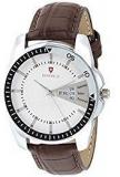 Svviss Bells Chronograph White Dial Brown Genuine Leather Strap Day And Date Men's Wrist Watch Ta 970