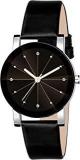 SWADESI STUFF Analogue Crystal Girl's Watch Black Dial Black Colored Leather Strap