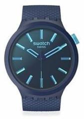 Swatch Unisex Casual Blue Watch Bio sourced Material Quartz Indigo Glow