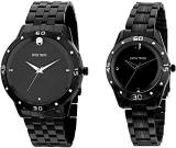 Swiss Trend Casual Wrist Watch Analog Unisex Adult Watch Black Dial, Black Colored Strap Pack of 2