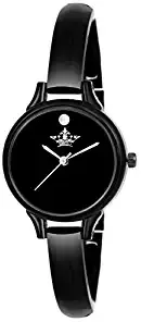 Analogue Round Dial Black Plated Bracelet Women 's Wrist Watch