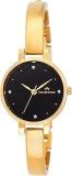 SWISSTONE Analog Stainless Steel Gold Plated Women's Watch Black Dial Gold Colored Strap