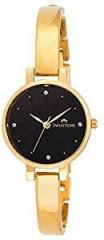 SWISSTONE Analog Women's Watch Black Dial Gold Colored Strap