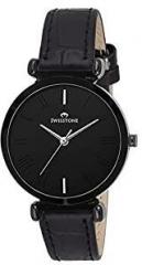 SWISSTONE Analogue Women's Watch Black Dial Black Colored Strap