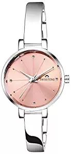 Swisstone JEWELS068 PNKSLV Silver Plated Bracelet Wrist Watch for Women