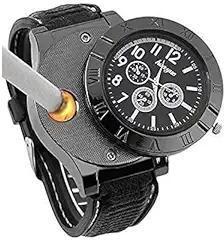 SYN SONS Watch Cum Lighter 2 in 1 Cigarette Lighter Watch Analogue Unisex Wrist Watch with USB Rechargeable Lighter Watch for Cigarette / Smoking / Cigar / Birthday Gift