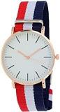 Talgo Analogue White Dial White/Blue/Red Fabric Strape Fashion Unisex Watch