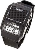 TCT Unisex Digital Talking Watch With In Built Loud Speaker For Elder Ones & Blind People Black