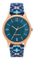 TEAL BY CHUMBAK Chumbak Round Dial Analog Watch for Women|Ethnic Touch Collection| Printed Vegan Leather Strap|Gifts for Women/Girls/Ladies |Stylish Fashion Watch for Casual/Work Blue