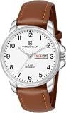 TIMEWEAR Analog New Track Number Dial Day Date Functioning Brown Leather Strap Watch For Men