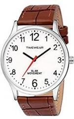 TIMEWEAR Analog Number Dial Leather Strap Watch for Men