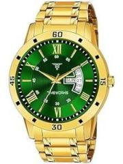 TIMEWORKS Designer Golden Round Shape Day & Date Dial Men's & Boy's Watch 415YYM16