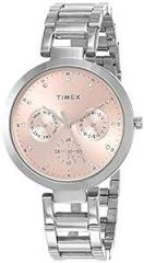 TIMEX E Class Analog Pink Dial Women's Watch TW000X206 Stainless Steel, Silver Strap