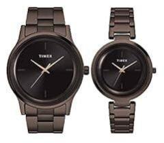 TIMEX Joy of Love Pair Stainless Steel Brown Dial 42 x 35 mm Analog Watch for Men TW00PR295