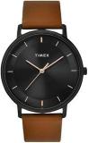 TIMEX Men Black Round Analog Brass Dial Watch TW0TG8016