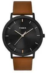 TIMEX Men Black Round Analog Brass Dial Watch TW0TG8016