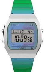 TIMEX Resin Unisex Digital Digital Dial Watch Tw2V74500X8, Blue Band