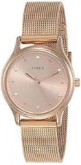 TIMEX Stainless Steel Analog Rose Gold Dial Women's Watch Tw0Tl8710, Band Color Rose Gold