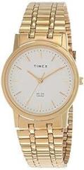 TIMEX Stainless Steel Classics Analog White Dial Men Watch A303, Bandcolor Gold