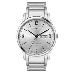 TIMEX Stainless Steel Men Analogue Silver Round Dial Watch Tw000R434, Bandcolor Silver