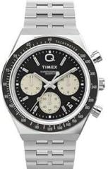 TIMEX Stainless Steel Men Black Analog Dial Watch Tw2V42600Uj, Band Color:Silver