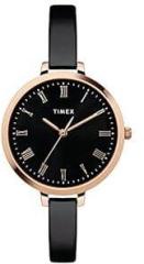 TIMEX Unisex Brass Analog Black Dial Watch Twel12818, Band Color Black