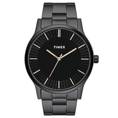 TIMEX Unisex Stainless Steel Analog Black Dial Watch Tw0Tg8304, Band Color Black