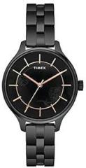 TIMEX Unisex Stainless Steel Analog Black Dial Watch Twel14809, Band Color Black