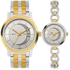 TIMEX Unisex Stainless Steel Analog Silver Dial Watch Tw00Pr230, Band Color Multicolor