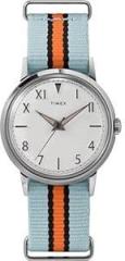 TIMEX Unisex White Round Stainless Steel Dial Analog Watch TW2U96600U9