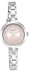 Titan Analog Pink Dial Women's Metal Watch 2598Sm06/Np2598Sm06