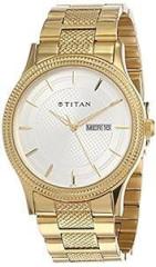 Titan Analog Watch for Men| Golden Color Watch| Perfect Gift Option | with Stainless Steel Strap | Round Dial | Royal Look| High Quality & Water Resistant