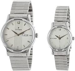 Titan Analog White Dial Unisex Watch NM15802490SM03 / NL15802490SM03