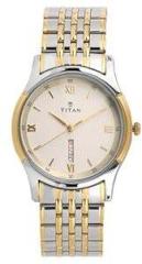 Titan Analog with Day and Date Off White Dial Stainless Steel Strap watch for Men NS1636BM01