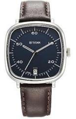 Titan Anthracite Analog Watch for Men 1885SL03 Black Dial, Stainless Steel, Brown Strap