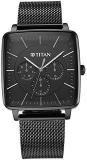 Titan Avant Garde Black Dial Quartz Multifunction Stainless Steel Strap watch for Men 90147NM01