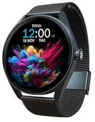 Titan Crest Premium Mesh Strap Smartwatch|1.43 inch AMOLED Display with AOD|466x466 Pixel Resolution|Functional Crown|SingleSync BT Calling|Advanced Chipset|100+ Sports Modes&WatchfacesIP68